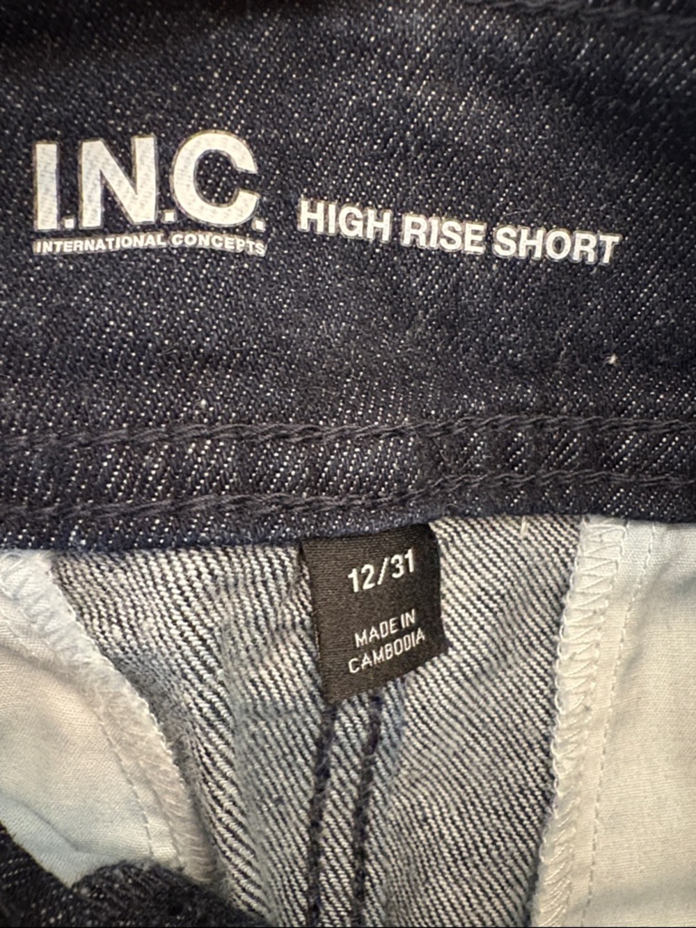 INC Classic High-Rise Dark Rinse Denim Shorts - Picture 8 of 8